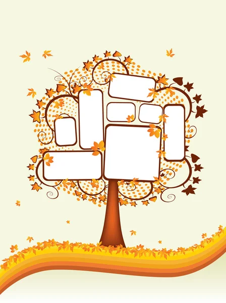 Metin için yer ile sonbahar ağacı — Stok Vektör