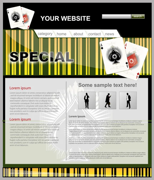 Online πόκερ web πρότυπο — Διανυσματικό Αρχείο