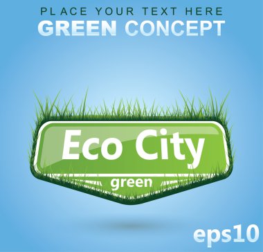 Green eco sign - banner clipart