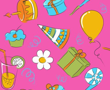 Seamless birthday doodle clipart