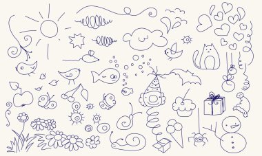 Cute doodle set clipart