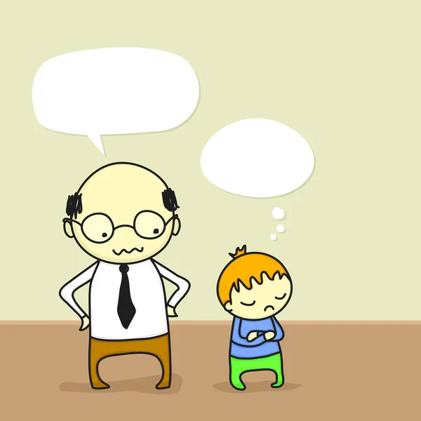 Pai discutindo com seu filho —  Vetores de Stock