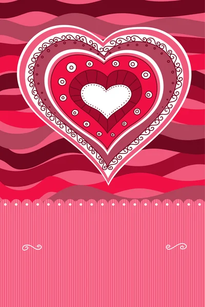 Ροζ καρδιά κάρτα — Διανυσματικό Αρχείο