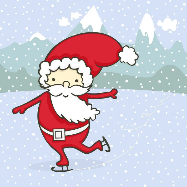 Skating Santa — Stock Vector