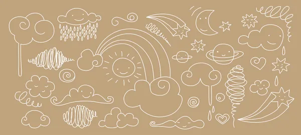 Tatlı bir gökyüzü doodle — Stok Vektör