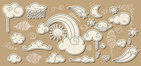 Doodle мило небо — стоковий вектор