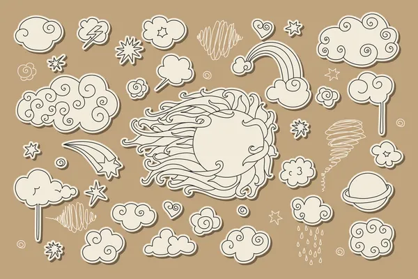 Ciel doodle — Image vectorielle