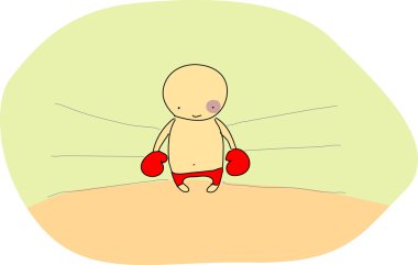 Cute doodle of a boxer clipart