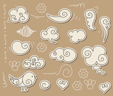 Cloud doodle clipart