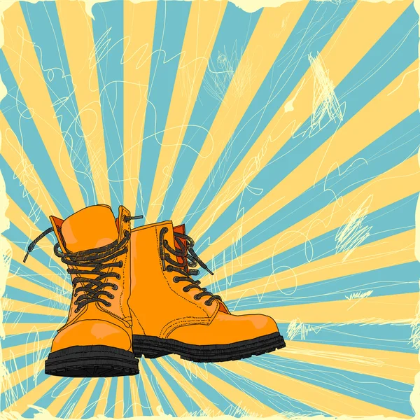 Ručně tažené boty — Stockový vektor