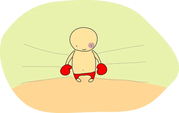 Aranyos doodle-ból egy bokszoló — Stock Vector