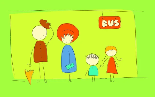 Arrêt de bus — Image vectorielle