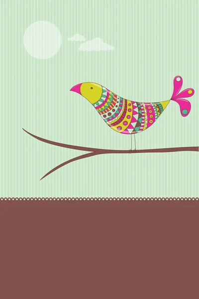 Carta per uccelli colorata — Vettoriale Stock