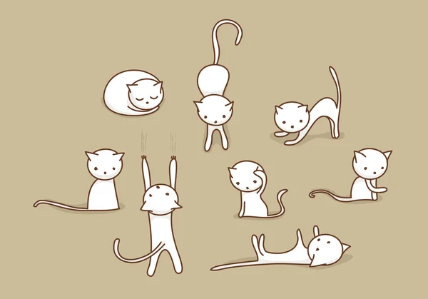 Ensemble chat blanc — Image vectorielle