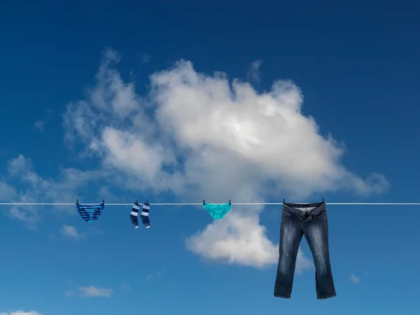 Çamaşır çizgisi — Stok fotoğraf