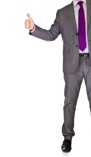 Affärsman i kostym handslag isolerad på vit — Stockfoto