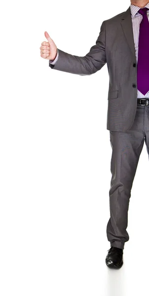 Бизнесмен в костюме пожал руку изолированно на белом — стоковое фото