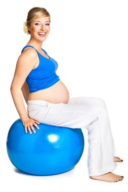 hamile kadın beyazda izole edilmiş