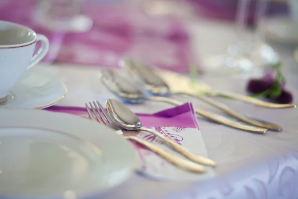 Romantic table dishes decoration — Stock Photo, Image