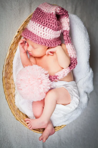 Portrait of a newborn caucasian girl — Stock Photo, Image