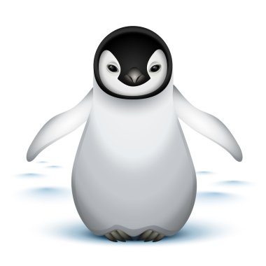 Little baby emperor penguin clipart