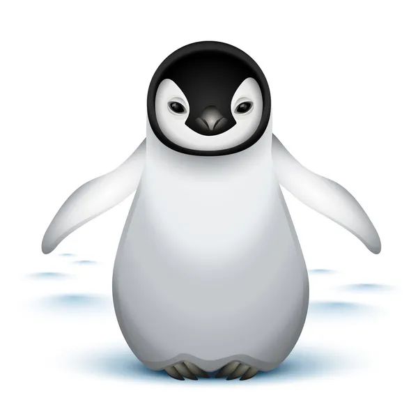 Piccolo pinguino imperatore bambino — Vettoriale Stock