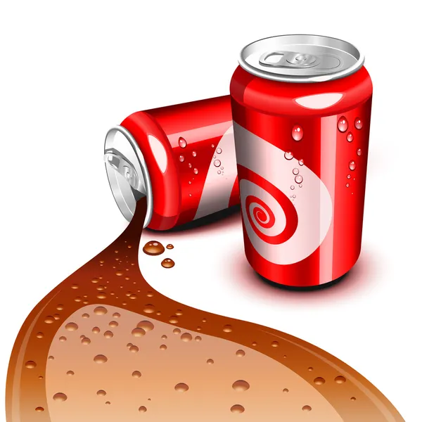 Flowing Cola can — Stock Vector