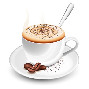 Cup of hot cappuccino clipart