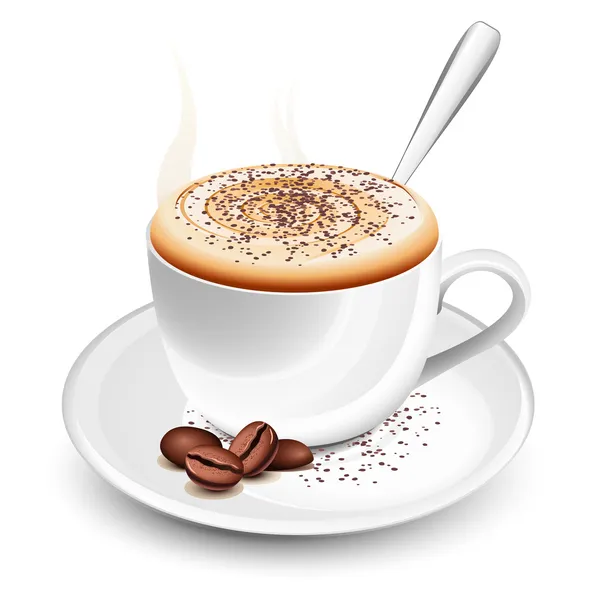Tasse heißen Cappuccino — Stockvektor