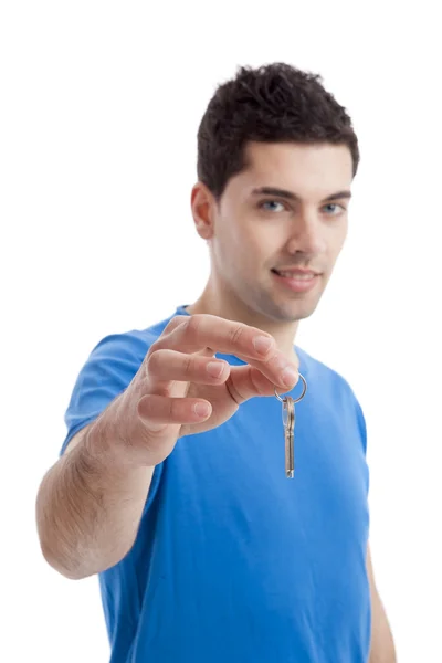 Håller min hus nycklar — Stockfoto