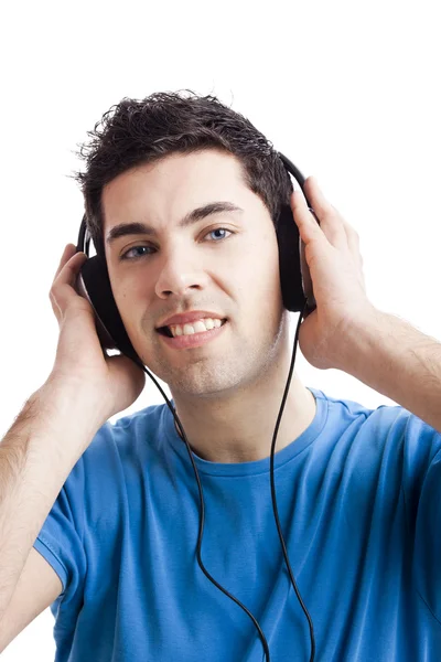 Young man listen music — Stock Photo, Image