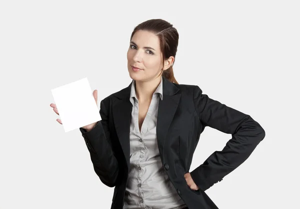 Holding a cardboard — Stock Photo, Image