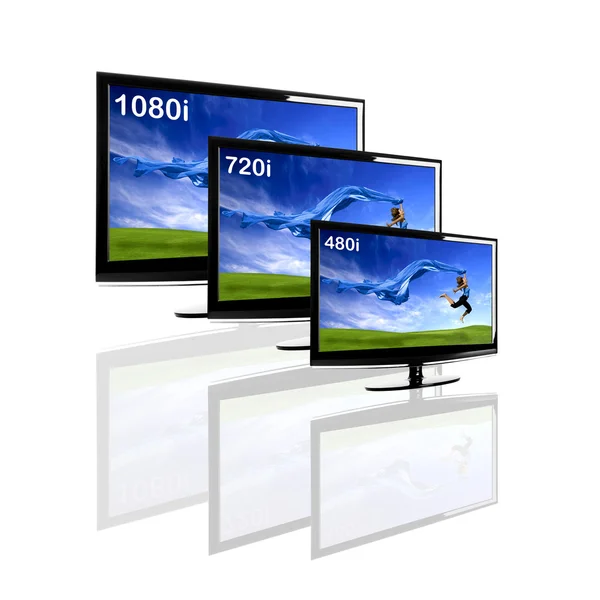 Comparação entre 3 TV — Fotografia de Stock