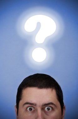 Male with a question mark clipart