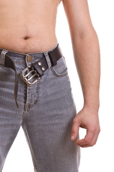 Man's body in jeans — Stock Photo, Image