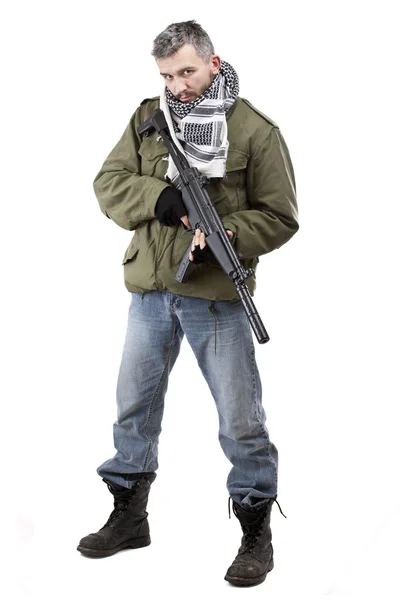 Terrorist med gevär — Stockfoto