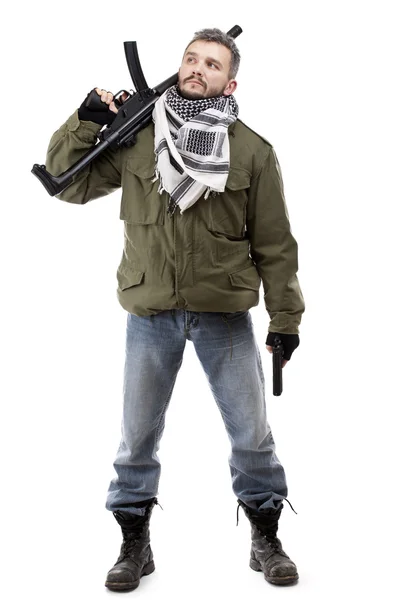 Terrorist med gevär — Stockfoto
