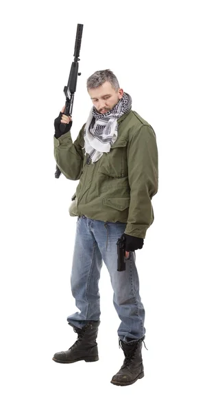Террорист с оружием — стоковое фото
