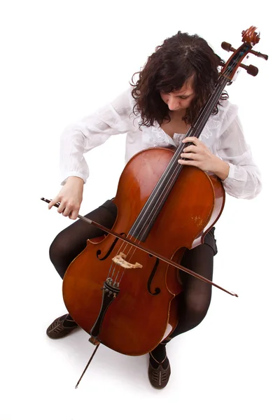 Юный виолончелист — стоковое фото