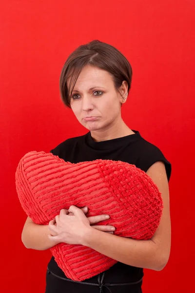 Портрет расстроенной молодой женщины — стоковое фото