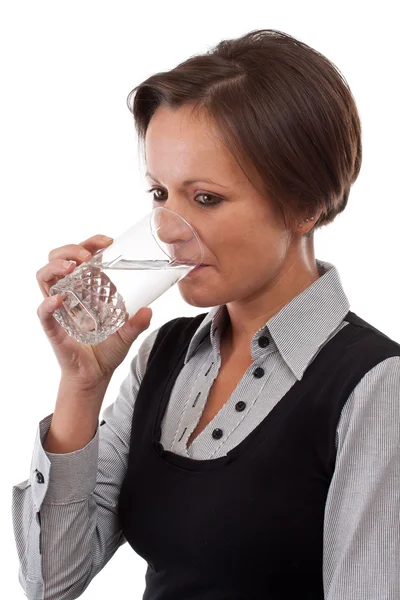 Dívka pije vodu — Stock fotografie