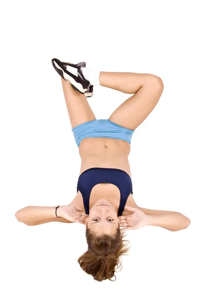 Mädchen macht Fitness-Übungen — Stockfoto