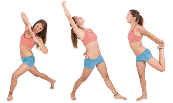 Menina fazendo excersises fitness — Fotografia de Stock