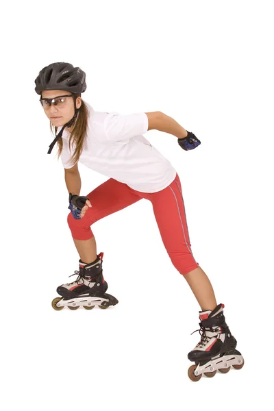 Женщина на роликовых коньках — стоковое фото