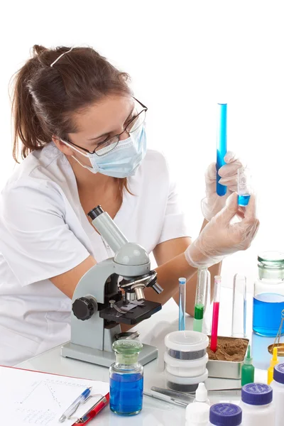Young scientist woman working — Stock Photo, Image