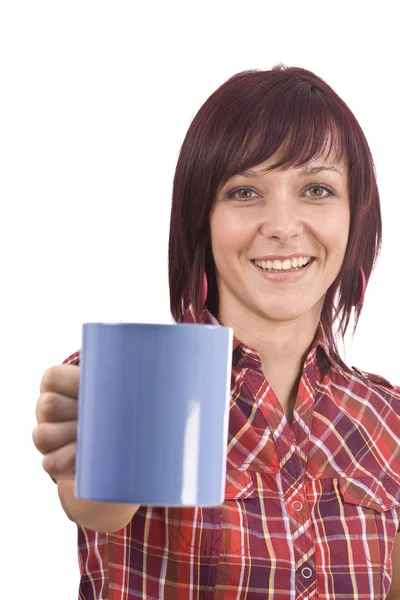 Woman with cup of tea Royalty Free Stock Images