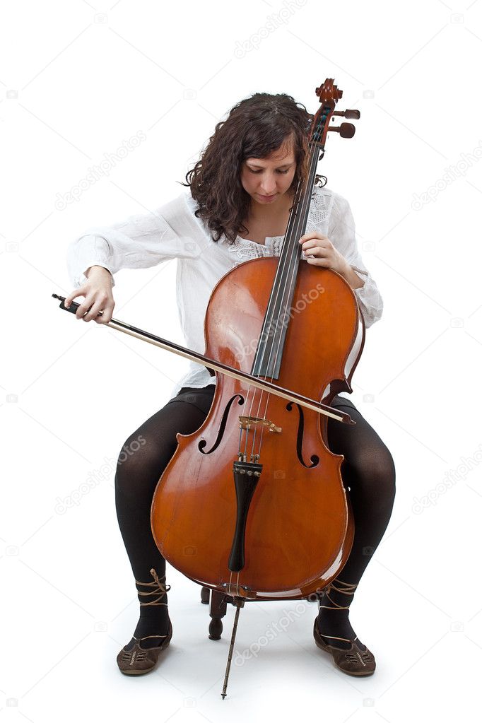 Young cellist