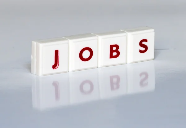 stock image The word Jobs