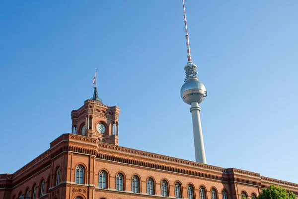 Townhall and the television tower — Stock Photo, Image