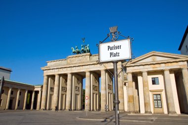 Brandenburg Gate with Street sign clipart